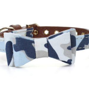 Vsepropejska Violeta obojek s motýlkem pro psa | 22 – 37 cm Barva: Modrá, Velikost: Obvod krku 22 – 28 cm