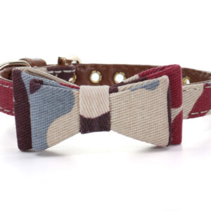 Vsepropejska Violeta obojek s motýlkem pro psa | 22 – 37 cm Barva: Hnědá, Velikost: Obvod krku 22 – 28 cm