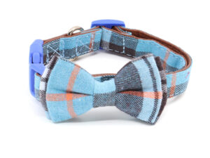 Vsepropejska Luky obojek s motýlkem | 24 - 55 cm Barva: Modrá, Obvod krku: 24 - 35 cm, Šířka: 1,5 cm