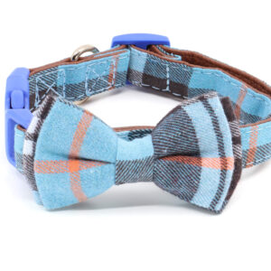 Vsepropejska Luky obojek s motýlkem | 24 – 55 cm Barva: Modrá, Obvod krku: 36 – 55 cm, Šířka: 2,5 cm