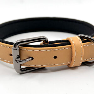 Vsepropejska Pasco kožený obojek pro psa | 24 – 43 cm Barva: Béžová, Obvod krku: 34 – 43 cm, Šířka: 2,5 cm