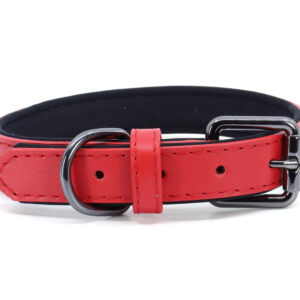 Vsepropejska Pasco kožený obojek pro psa | 24 – 43 cm Barva: Červená, Obvod krku: 34 – 43 cm, Šířka: 2,5 cm