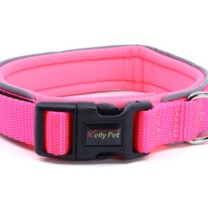 Vsepropejska Lava obojek s podšívkou pro psa | 33 – 58 cm Barva: Růžová, Obvod krku: 46 – 58 cm, Šířka: 3 cm