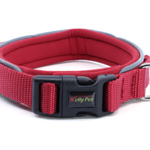 Vsepropejska Lava obojek s podšívkou pro psa | 33 – 58 cm Barva: Vínová, Obvod krku: 46 – 58 cm, Šířka: 3 cm