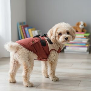 Vsepropejska Bingo zimní bunda pro psa Barva: Béžová, Délka zad (cm): 21, Obvod hrudníku: 34 – 36 cm