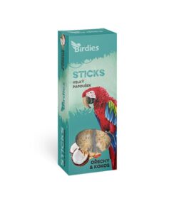 Birdies tycinky orechy a kokos pro velke papousky 2ks