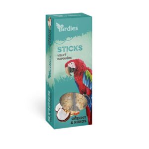 Birdies tycinky orechy a kokos pro velke papousky 2ks