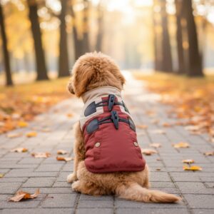 Vsepropejska Bingo zimní bunda pro psa Barva: Béžová, Délka zad (cm): 31, Obvod hrudníku: 42 – 44 cm