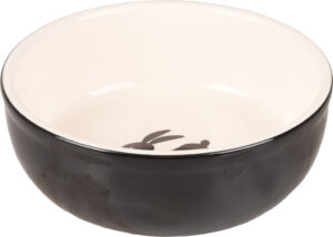 Flamingo FLAM miska pro hlodavce NALA CERAMIC cerno-bila 13,3x13,3x4,6cm 400ml