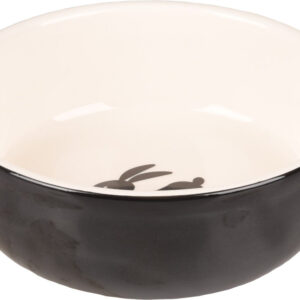 Flamingo FLAM miska pro hlodavce NALA CERAMIC cerno-bila 13,3×13,3×4,6cm 400ml