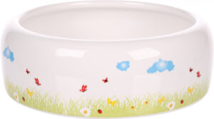 Flamingo FLAM miska pro hlodavce KIKI CERAMIC ROUND bila L 16x16x5,5cm 700ml