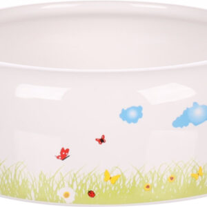 Flamingo FLAM miska pro hlodavce KIKI CERAMIC ROUND bila L 16x16x5,5cm 700ml