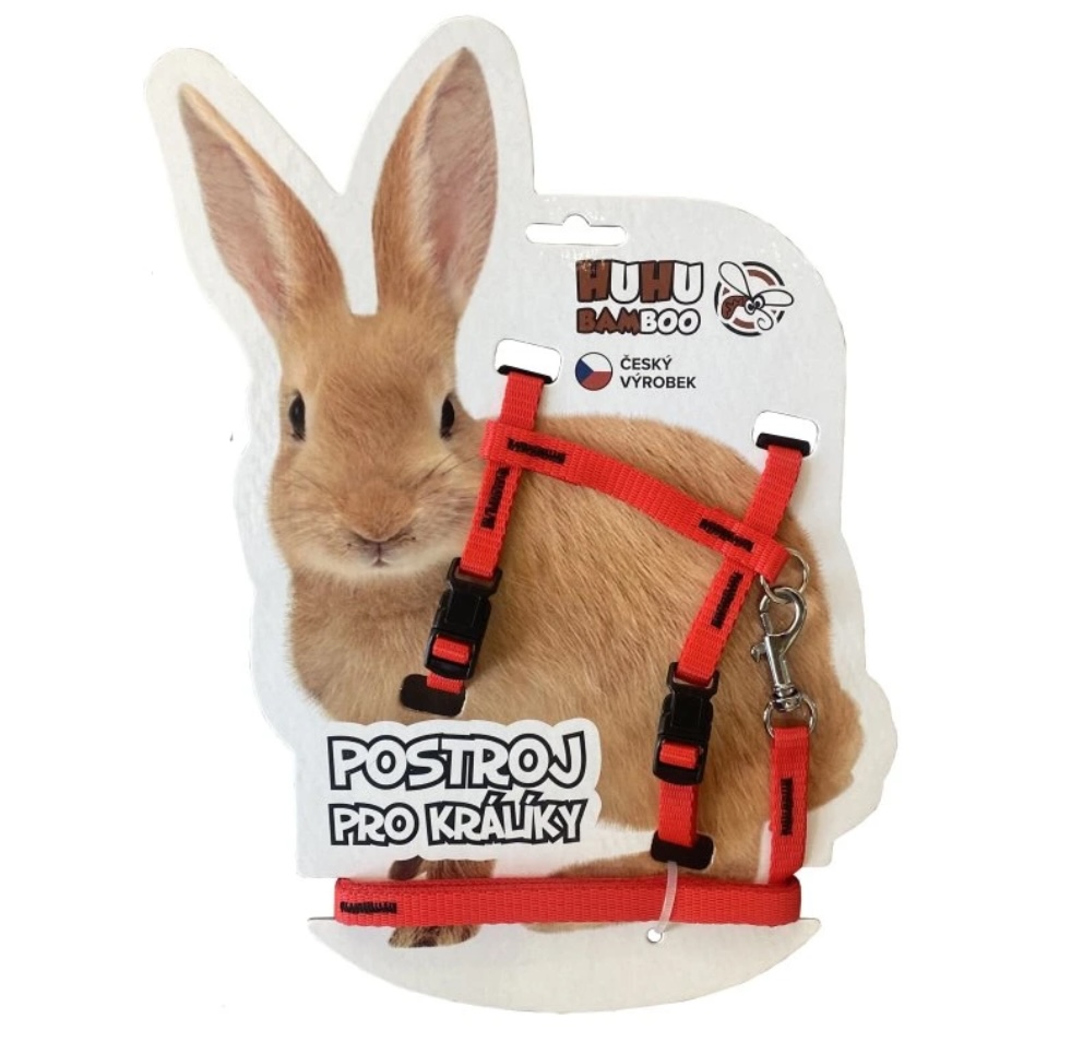 HUHUbamboo HUHU set postroj+voditko KRALIK, cerveny HUHUbamboo HUHU set postroj+voditko KRALIK, cerveny