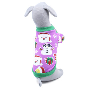 Vsepropejska Miel vánoční mikina pro psa Barva: Fialová, Délka zad (cm): 28, Obvod hrudníku: 34 – 38 cm