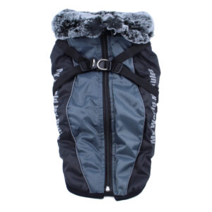 Vsepropejska Mansi zimní bunda pro psa s postrojem Barva: Šedá, Délka zad (cm): 69 – 72, Obvod hrudníku: 72 – 82 cm