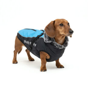 Vsepropejska Mansi zimní bunda pro psa s postrojem Barva: Modrá, Délka zad (cm): 39 – 42, Obvod hrudníku: 44 – 50 cm