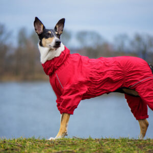 Vsepropejska Sayen kombinéza pro psa Barva: Červená, Délka zad (cm): 81, Obvod hrudníku: 88 – 94 cm