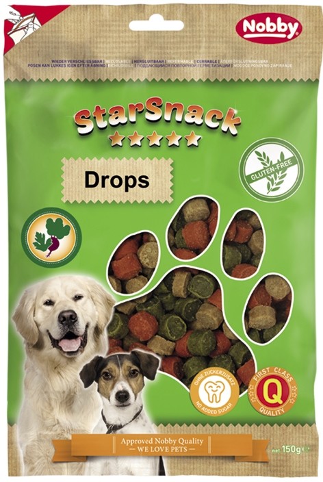 Nobby StarSnack Drops GLUTEN FREE bezlepkové pamlsky 150g Nobby StarSnack Drops GLUTEN FREE bezlepkové pamlsky 150g