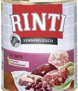 Rinti Dog Kennerfleisch konzerva kachní srdce 800g