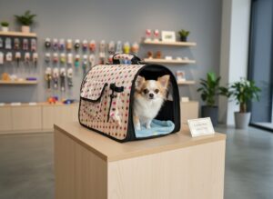 Vsepropejska Rendy taška pro psa s puntíky Barva: Béžová, Dle váhy psa: do 2,5 kg