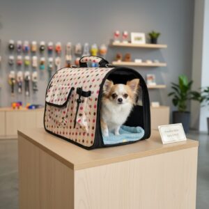 Vsepropejska Rendy taška pro psa s puntíky Barva: Béžová, Dle váhy psa: do 2,5 kg