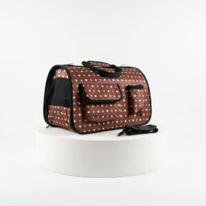 Vsepropejska Rendy taška pro psa s puntíky Barva: Hnědá, Dle váhy psa: do 3 kg