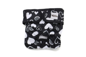 Dusty hárací kalhotky pro psa - vsepropejska.cz Barva: Černé srdce, Obvod slabin (cm): 48 - 86