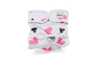 Dusty hárací kalhotky pro psa - vsepropejska.cz Barva: Bíle srdce, Obvod slabin (cm): 36 - 54