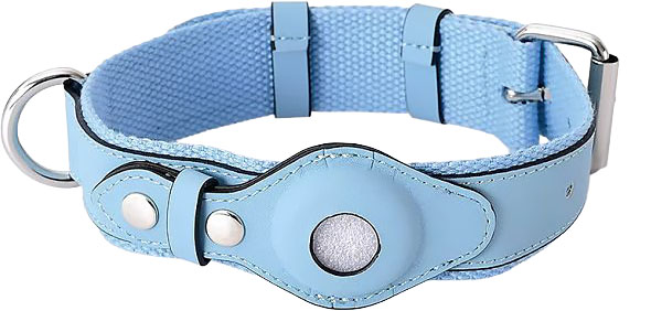 Petify Kožený obojek pro psa Buddy s pouzdrem na AirTag modrý Velikost: S Petify Kožený obojek pro psa Buddy s pouzdrem na AirTag modrý Velikost: S