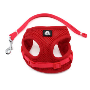 Vsepropejska Eric postroj pro psa s vodítkem | 29 – 47 cm Barva: Červená, Obvod hrudníku: 37 – 47 cm