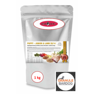Granule Bardog Hypoalergenní granule Puppy Junior Lamb 26/14 - 1 kg