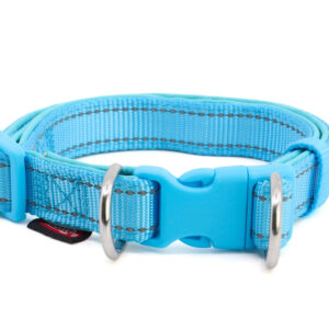 Vsepropejska Blanka obojek s podšívkou pro psa | 21 – 54 cm Barva: Modrá, Obvod krku: 30 – 54 cm, Šířka: 2,5 cm
