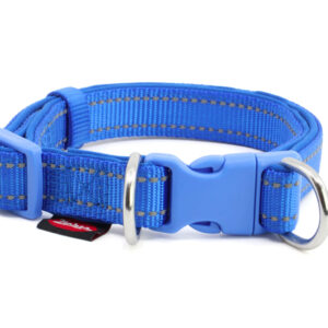 Vsepropejska Blanka obojek s podšívkou pro psa | 21 – 54 cm Barva: Tmavě modrá, Obvod krku: 26 – 43 cm, Šířka: 1,5 cm