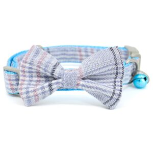 Vsepropejska Blodwin obojek s motýlek pro psa | 19 – 37 cm Barva: Modrá, Obvod krku: 26 – 37 cm, Šířka: 1,5 cm