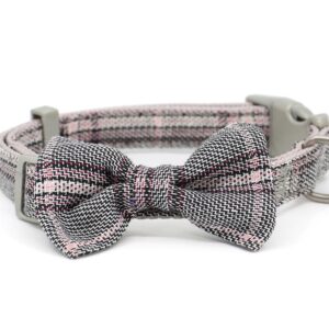 Vsepropejska Blodwin obojek s motýlek pro psa | 19 – 37 cm Barva: Šedá, Obvod krku: 26 – 37 cm, Šířka: 1,5 cm