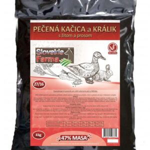 Hypoalergenní Granule Slovakia Farma – Pečená kačica a králik s žitom a prosom 27/16 – 4 kg