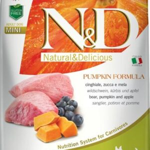 N&D PUMPKIN Dog GF Wild Boar & Apple Adult Mini 7 kg