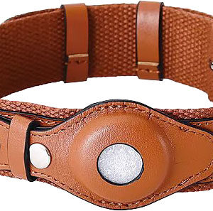 Petify Kožený obojek pro psa Buddy s pouzdrem na AirTag hnědý Velikost: S