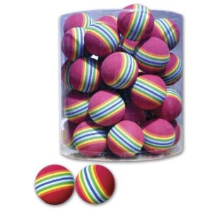 Hračky pro kočky - duhový míček maxi, 4cm, tubus 36ks