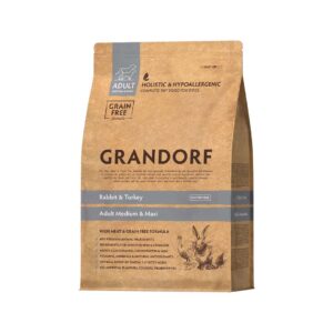 Grandorf granule pro psy Adult Medium & Maxi - Králík a krocan  3kg