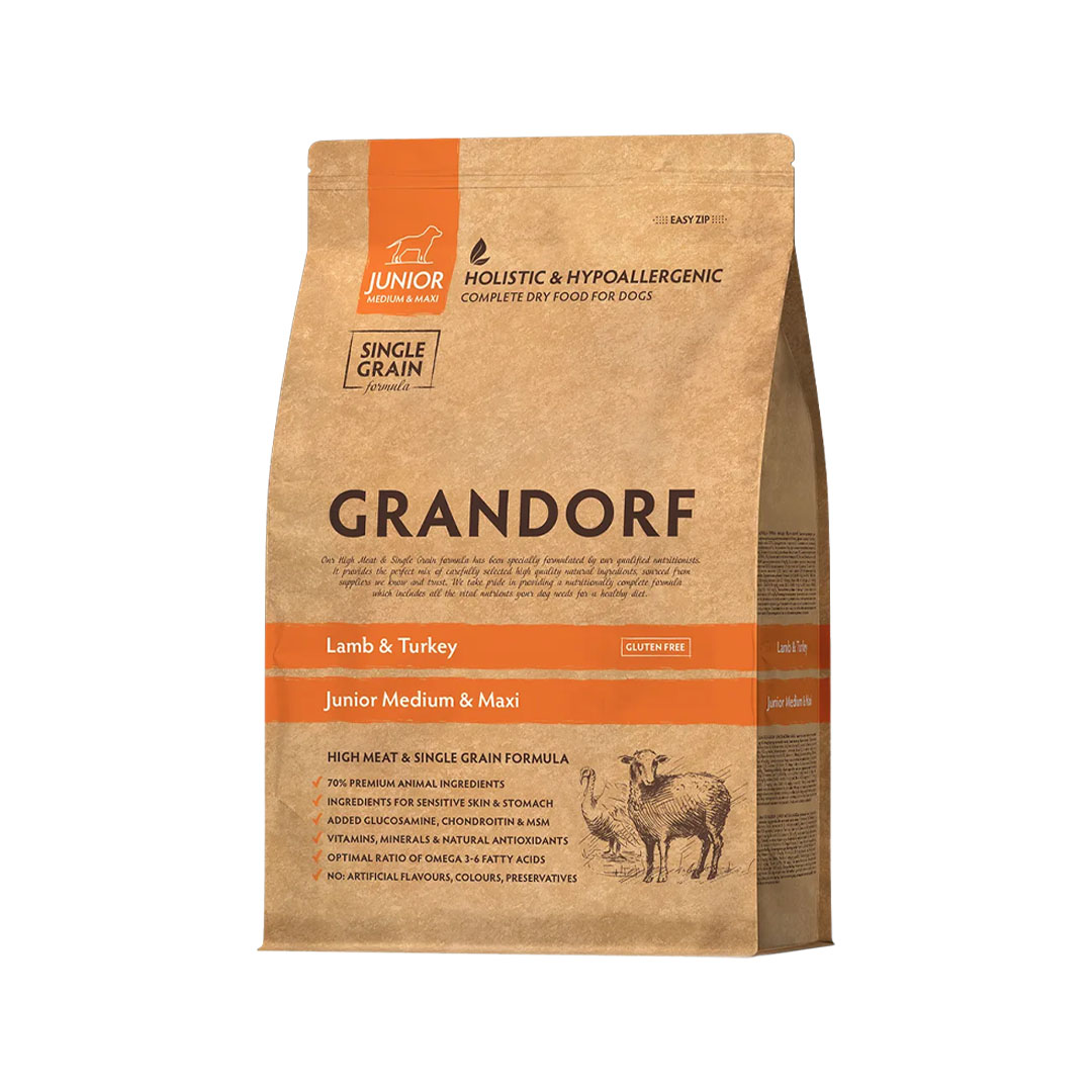 Grandorf granule pro psy Junior Medium & Maxi - Jehně a krocan 3kg Grandorf granule pro psy Junior Medium & Maxi - Jehně a krocan 3kg