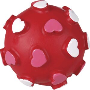 Míček se srdíčky velký - hračky pro psy, průměr 9,5cm