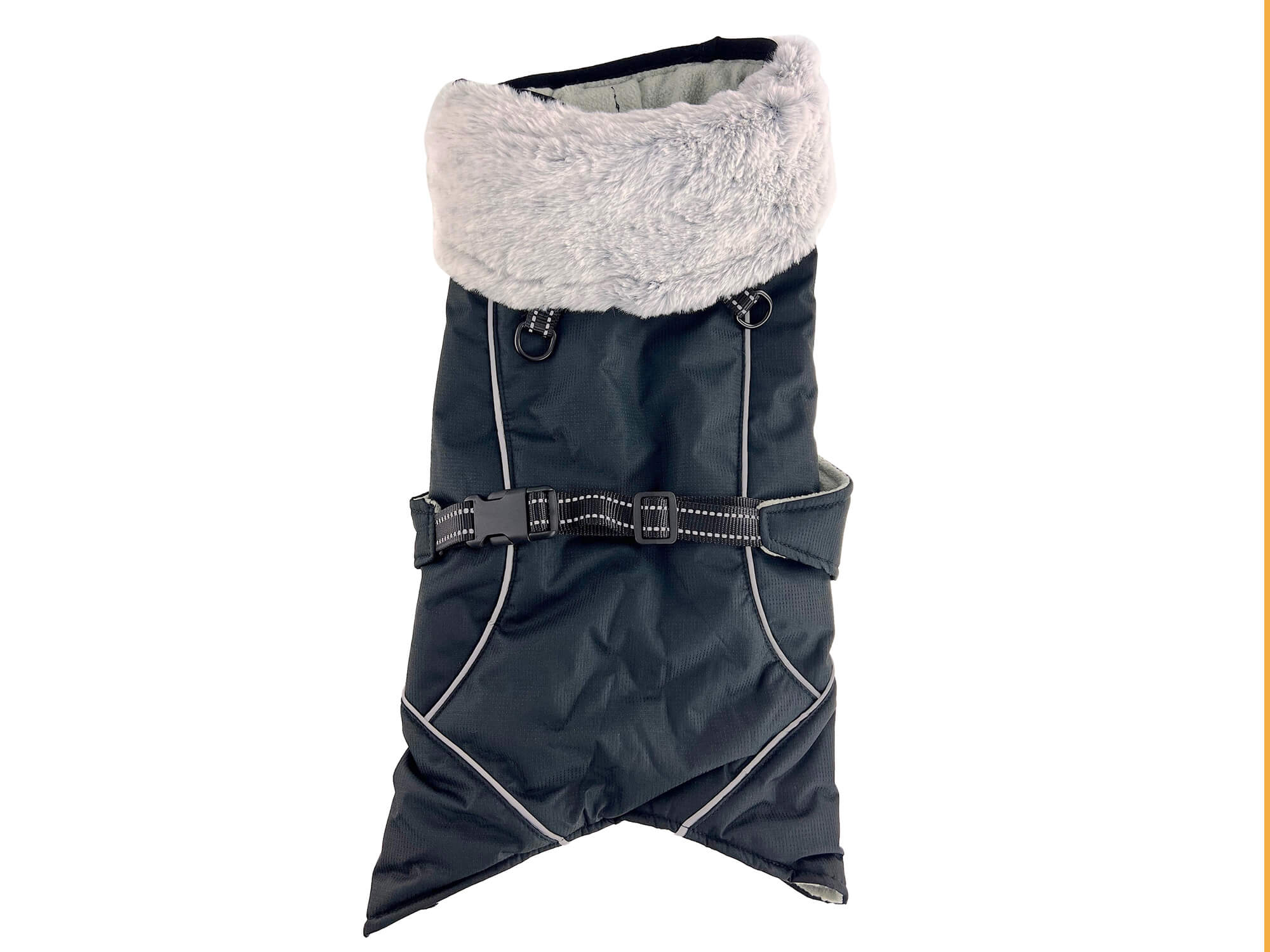 Vsepropejska Furila bunda pro psa s kožíškem Barva: Černá, Délka zad (cm): 48, Obvod hrudníku: 64 - 74 cm Vsepropejska Furila bunda pro psa s kožíškem Barva: Černá, Délka zad (cm): 48, Obvod hrudníku: 64 - 74 cm