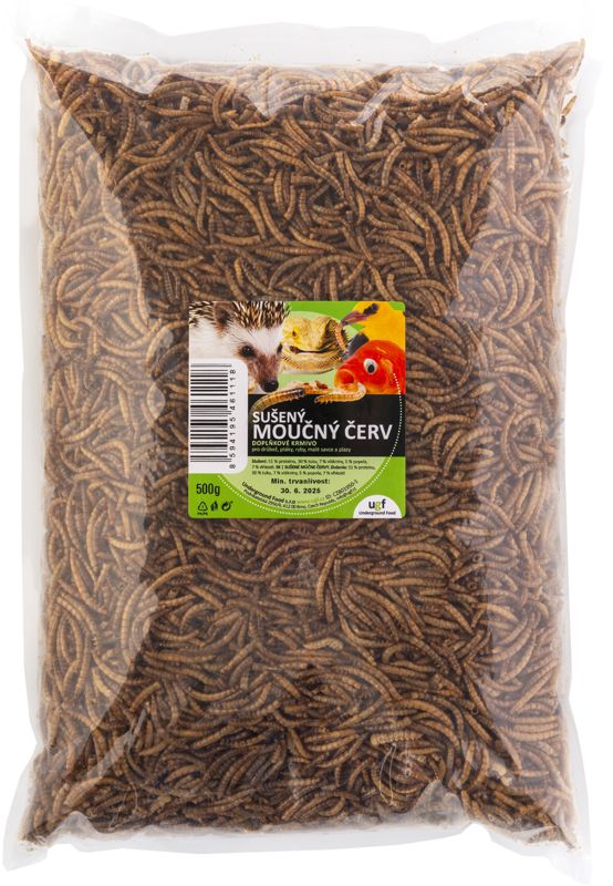 Underground Food s. r. o. UGF sušený moučný červ 500g Underground Food s. r. o. UGF sušený moučný červ 500g