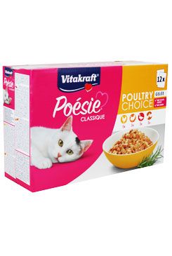Poésie Classique kuře krůta kachna v želé 12 x 85 g + dárek Vitakraft cat Poésie Classique kuře krůta kachna v želé 12 x 85 g + dárek Vitakraft cat