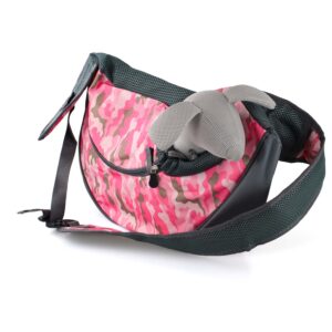 Vsepropejska Travel 2 taška pro psa přes rameno Barva: Růžový-maskáč, Dle váhy psa: do 2 kg