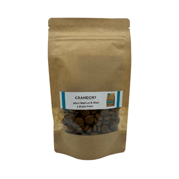 Grandorf granule pro psy Adult Medium & Maxi - 4 druhy masa - vzorek 75g Grandorf granule pro psy Adult Medium & Maxi - 4 druhy masa - vzorek 75g