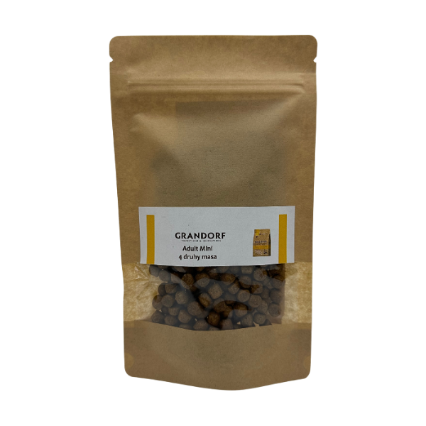 Grandorf granule pro psy Adult Mini - 4 druhy masa - vzorek 75g Grandorf granule pro psy Adult Mini - 4 druhy masa - vzorek 75g