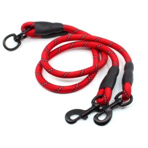 Vsepropejska Fera rozdvojka 75 cm na vodítko pro psa Barva: Červená, Šířka: 0,8 cm