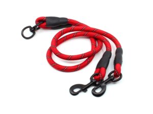 Vsepropejska Fera rozdvojka 75 cm na vodítko pro psa Barva: Červená, Šířka: 1 cm